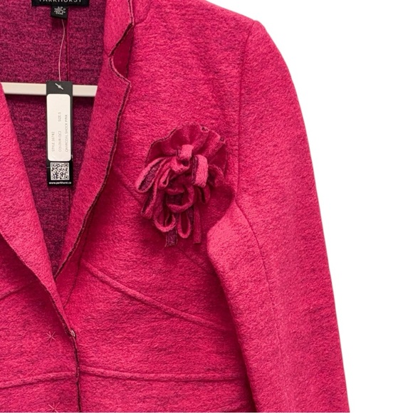 Parkhurst Wool Blend Blazer Shock Pink Boss Babe Cottagecore Coquette Preppy - Picture 3 of 15